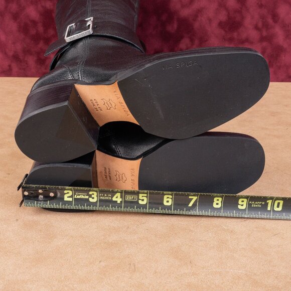 Via Spiga Women Garnett Buckle Retro Zip Fashion Knee Boots 6US EUR36 - Picture 5 of 9